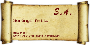 Serényi Anita névjegykártya
