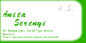 anita serenyi business card